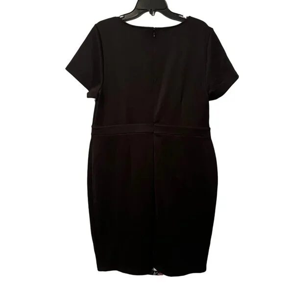 Boutique Black & Floral Knee-Length Dress  Size 1X Polyester/Spandex Blend - Picture 10 of 12